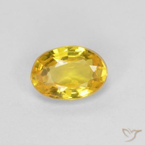 Zafiro Dorado natural de 0.49 ct, Ovalada, VVS