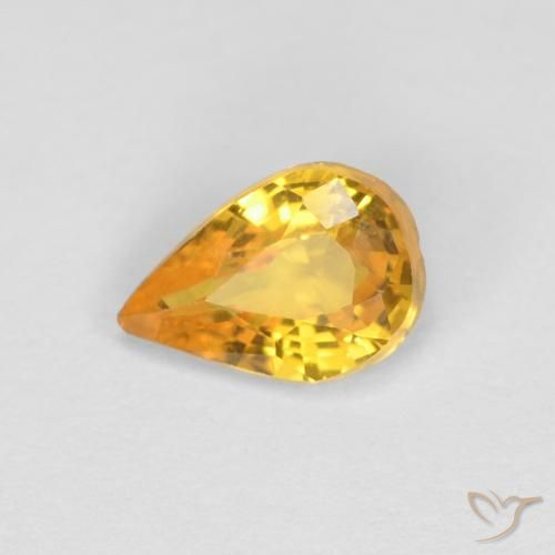 0.47ct Natural Dorado claro Zafiro, En forma de pera, VVS