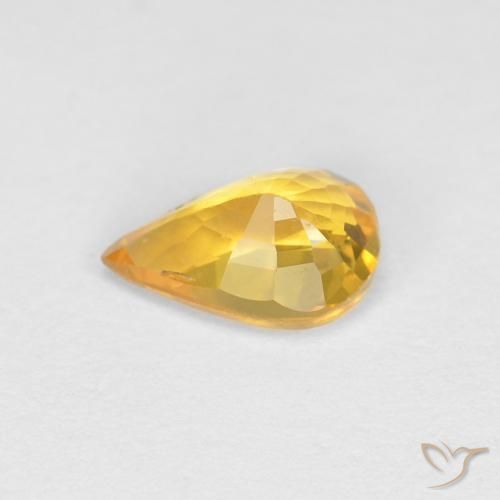 Zafiro Dorado claro natural de 0.47 ct, En forma de pera, VVS