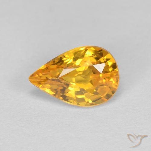 0.56ct Natural Dorado oscuro Zafiro, En forma de pera, VVS