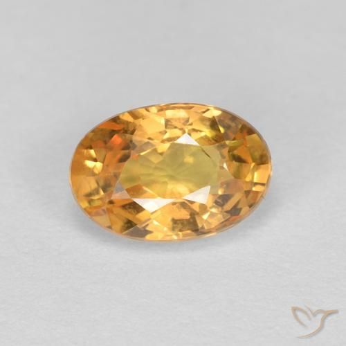 0.65ct Natural Dorado naranja Zafiro, Ovalada, VVS
