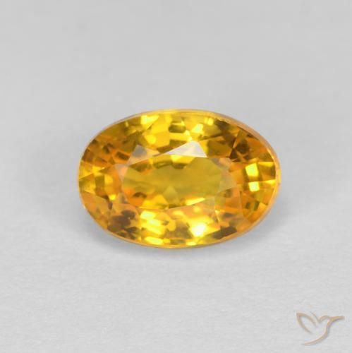 0.70ct Natural Dorado oscuro Zafiro, Ovalada, VVS