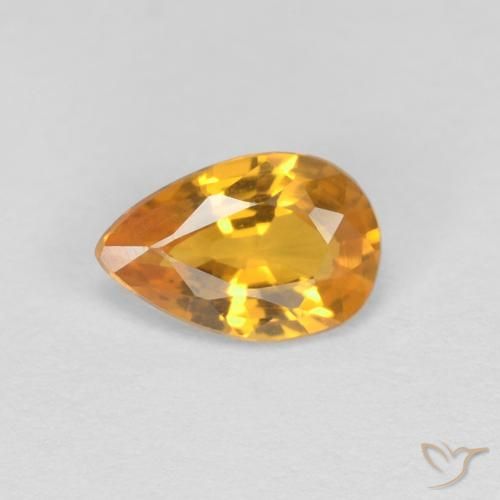 0.42ct Natural Dorado naranja Zafiro, En forma de pera, VVS