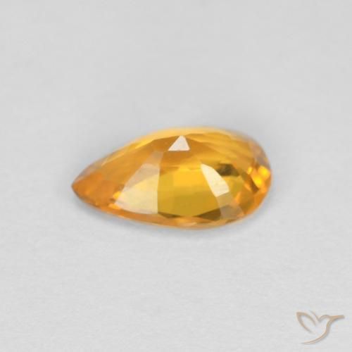 Zafiro Dorado naranja natural de 0.42 ct, En forma de pera, VVS