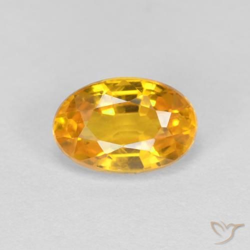 0.66ct Natural Naranja dorado Zafiro, Ovalada, VVS