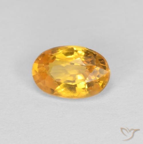 0.55ct Natural Naranja dorado intenso Zafiro, Ovalada, VVS