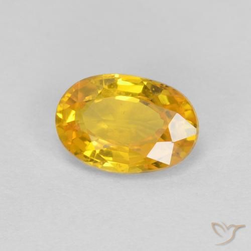Zafiro Dorado natural de 0.60 ct, Ovalada, VS