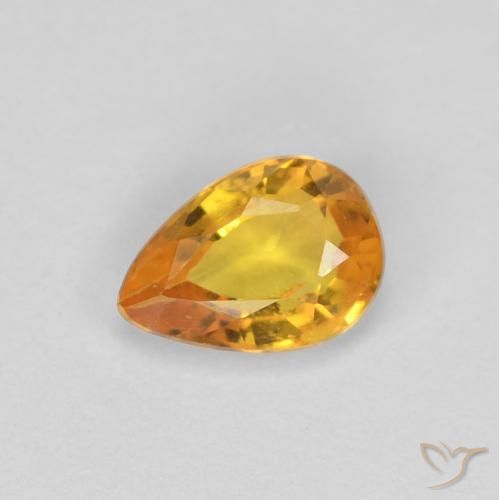 0.46ct Natural Dorado naranja intenso Zafiro, En forma de pera, VS-SI