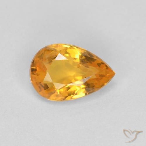 0.50ct Natural Naranja medio Zafiro, En forma de pera, VS-SI