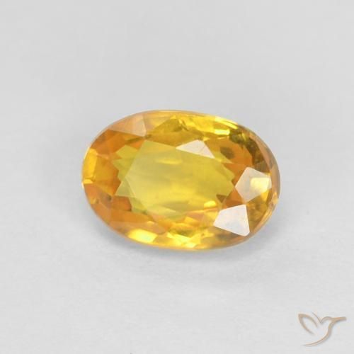 Zafiro Dorado natural de 0.60 ct, Ovalada, VVS