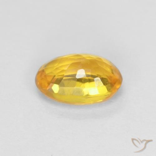 Zafiro Dorado natural de 0.60 ct, Ovalada, VVS