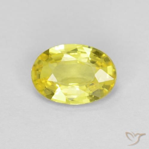 0.49ct Natural Amarillo medio Zafiro, Ovalada, VVS