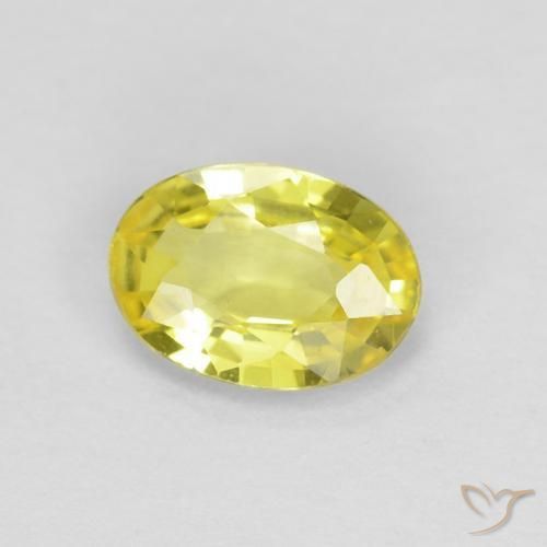 Zafiro Amarillo medio natural de 0.49 ct, Ovalada, VVS