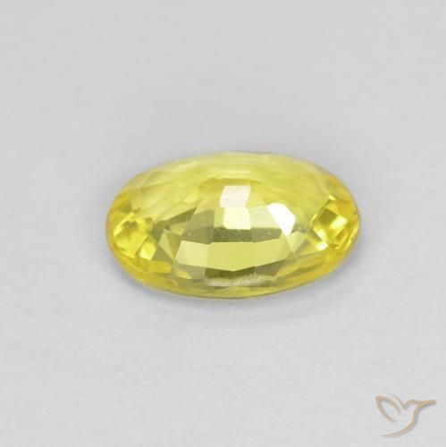 Zafiro Amarillo medio natural de 0.49 ct, Ovalada, VVS