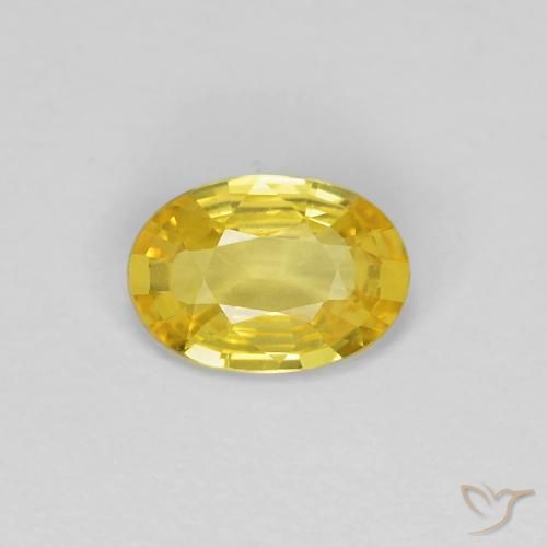 0.43ct Natural Amarillo toscana Zafiro, Ovalada, VVS