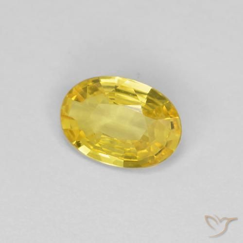 Zafiro Amarillo toscana natural de 0.43 ct, Ovalada, VVS