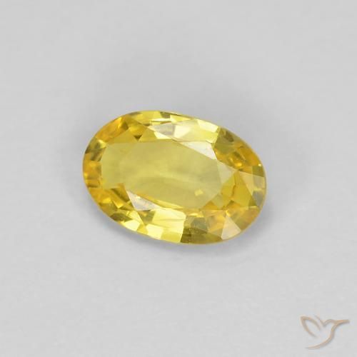 Zafiro Amarillo toscana natural de 0.48 ct, Ovalada, VVS-VS