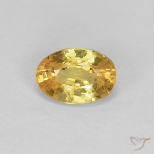 0.65ct Natural Amarillo toscana Zafiro, Ovalada, VVS-VS