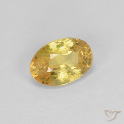 Zafiro Amarillo toscana natural de 0.65 ct, Ovalada, VVS-VS