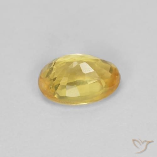 Zafiro Amarillo toscana natural de 0.65 ct, Ovalada, VVS-VS