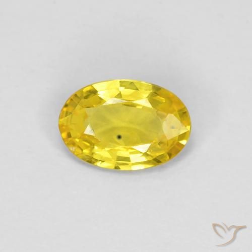 0.43ct Natural Dorado amarillento Zafiro, Ovalada, VVS-VS