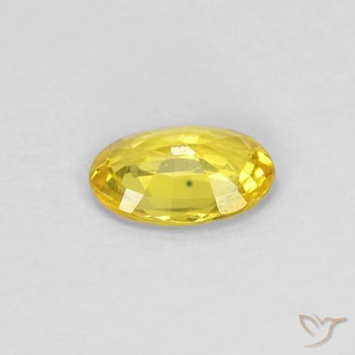 Zafiro Dorado amarillento natural de 0.43 ct, Ovalada, VVS-VS