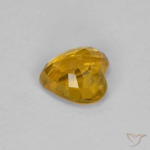 Zafiro Dorado naranja intenso natural de 0.51 ct, Corazón, VS