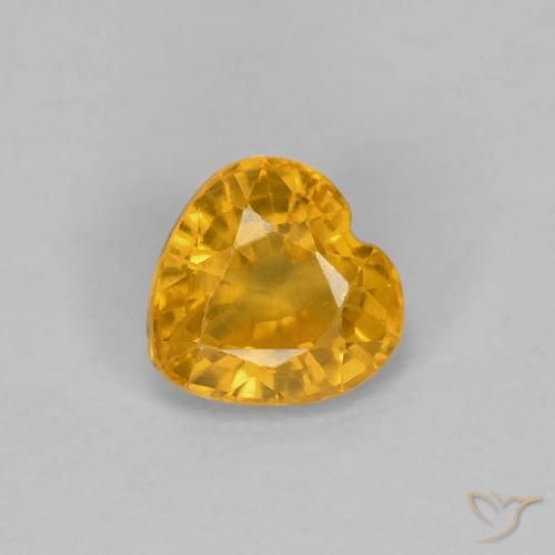 0.47ct Natural Dorado naranja intenso Zafiro, Corazón, VS