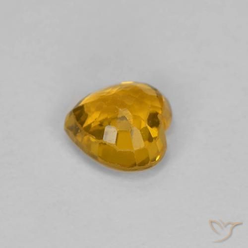 Zafiro Dorado naranja oscuro natural de 0.43 ct, Corazón, VS