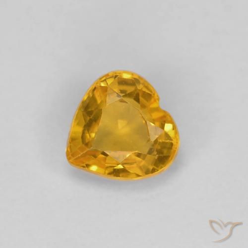 0.48ct Natural Dorado naranja intenso Zafiro, Corazón, VS