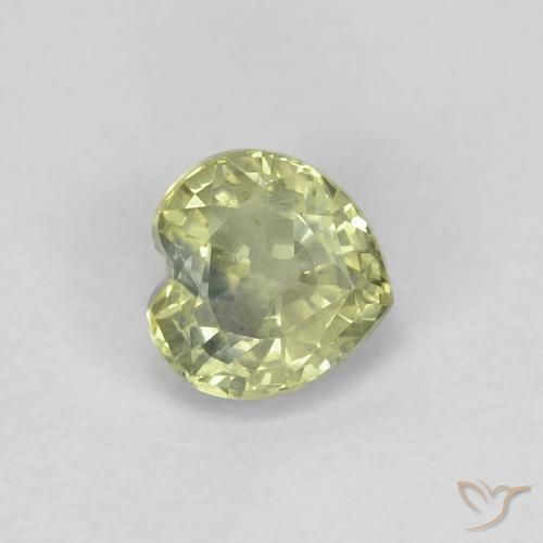 0.57ct Natural Verde lima pálido Zafiro, Corazón, VS