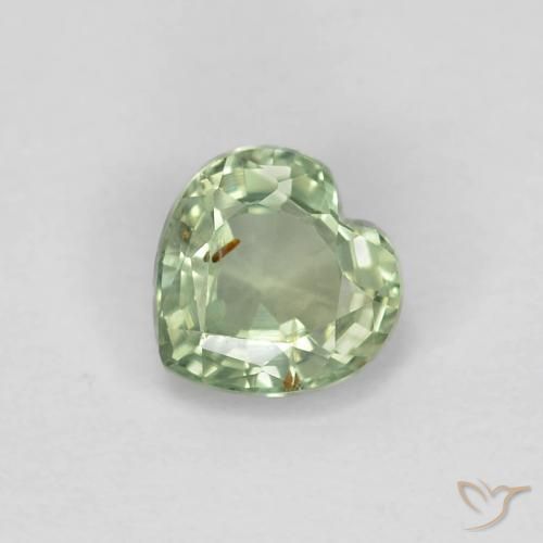 0.48ct Natural Verde claro Zafiro, Corazón, VS