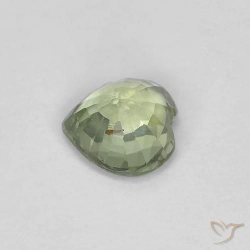 Zafiro Verde claro natural de 0.48 ct, Corazón, VS