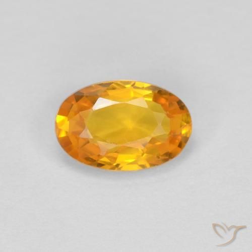 0.62ct Natural Dorado naranja oscuro Zafiro, Ovalada, VVS
