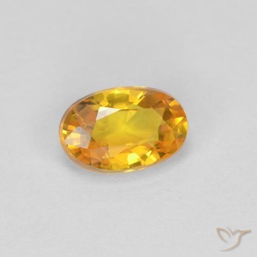 Zafiro Dorado natural de 0.57 ct, Ovalada, VVS