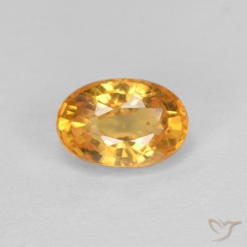 0.75ct Natural Dorado naranja intenso Zafiro, Ovalada, VVS