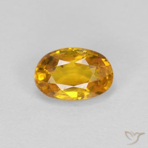 0.71ct Natural Dorado oscuro Zafiro, Ovalada, VVS