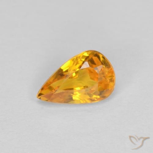 0.47ct Natural Dorado naranja intenso Zafiro, En forma de pera, VVS