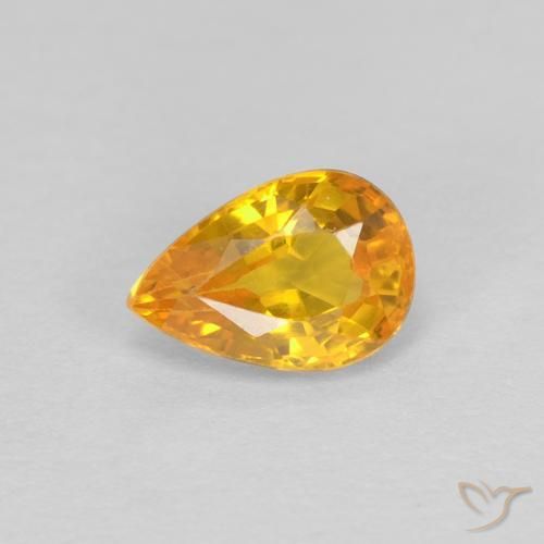 0.63ct Natural Dorado Zafiro, En forma de pera, VVS