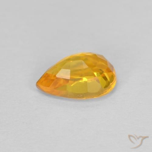 Zafiro Dorado natural de 0.63 ct, En forma de pera, VVS