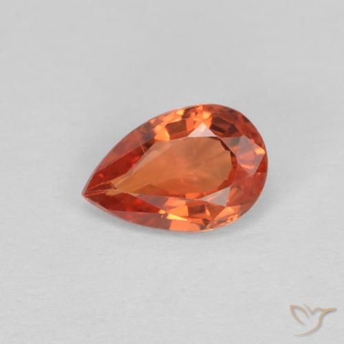 0.50ct Natural Naranja rojizo Zafiro, En forma de pera, VVS