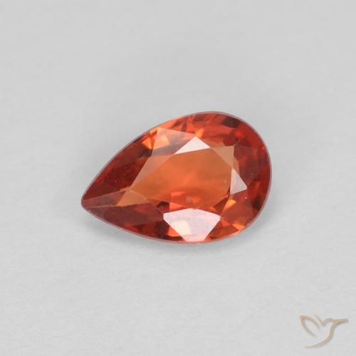 0.50ct Natural Naranja rojizo Zafiro, En forma de pera, VVS