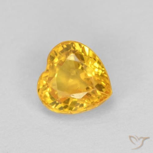 0.52ct Natural Dorado Zafiro, Corazón, VS