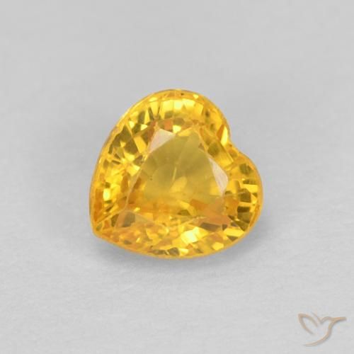 Zafiro Dorado natural de 0.52 ct, Corazón, VS