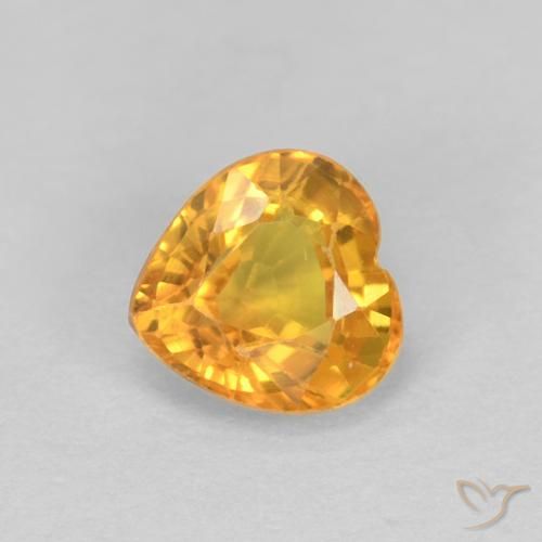 0.48ct Natural Dorado naranja oscuro Zafiro, Corazón, VS