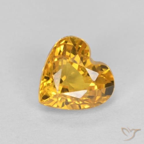 0.56ct Natural Naranja dorado Zafiro, Corazón, VVS