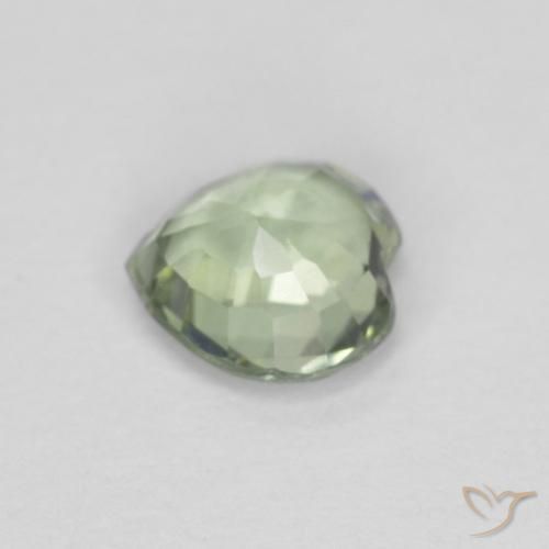 Zafiro Verde claro natural de 0.42 ct, Corazón, VVS