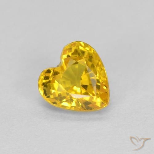 0.44ct Natural Dorado Zafiro, Corazón, VVS