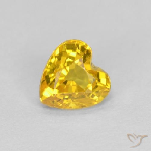 Zafiro Dorado natural de 0.44 ct, Corazón, VVS