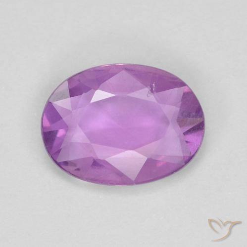 0.65ct Natural Púrpura rosáceo medio Zafiro, Ovalada, VVS-VS